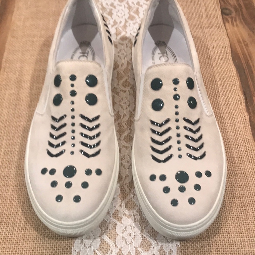 Tods Suede Slip-On Sneaker W/ Accents Size 40/10US